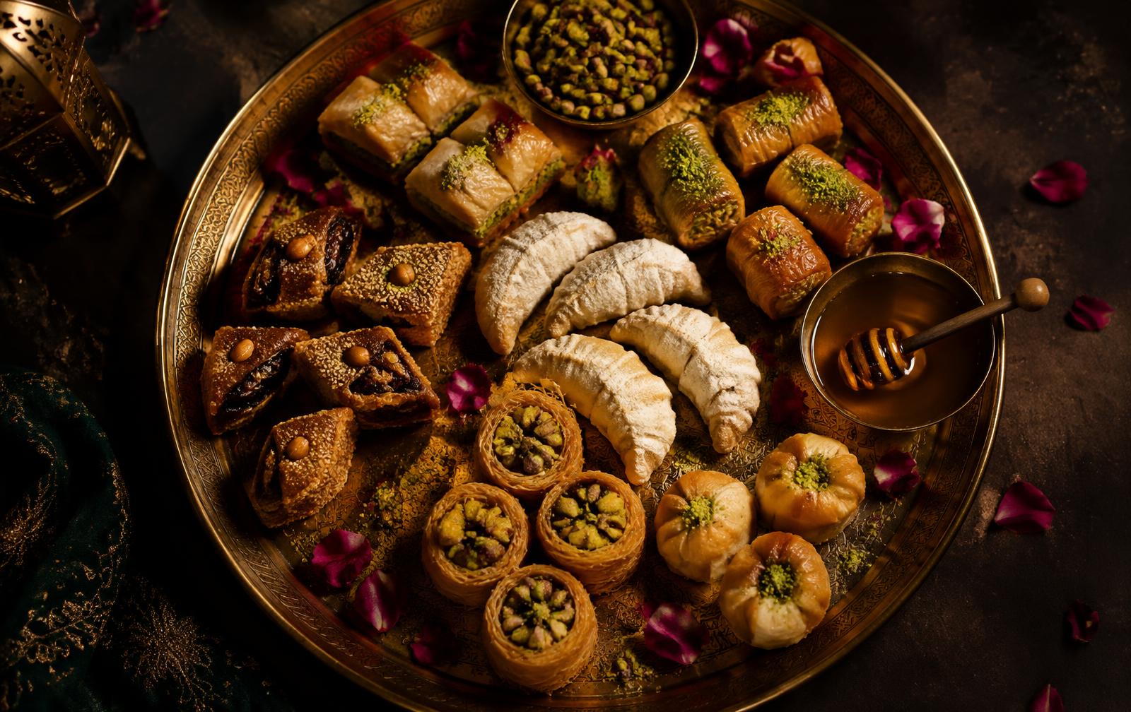 Plateau de pâtisseries orientales